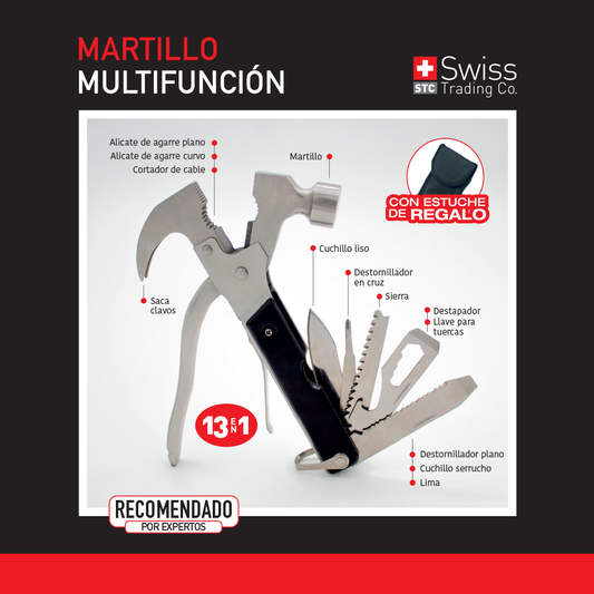 Martillo Compacto Multifuncion 13 En 1
